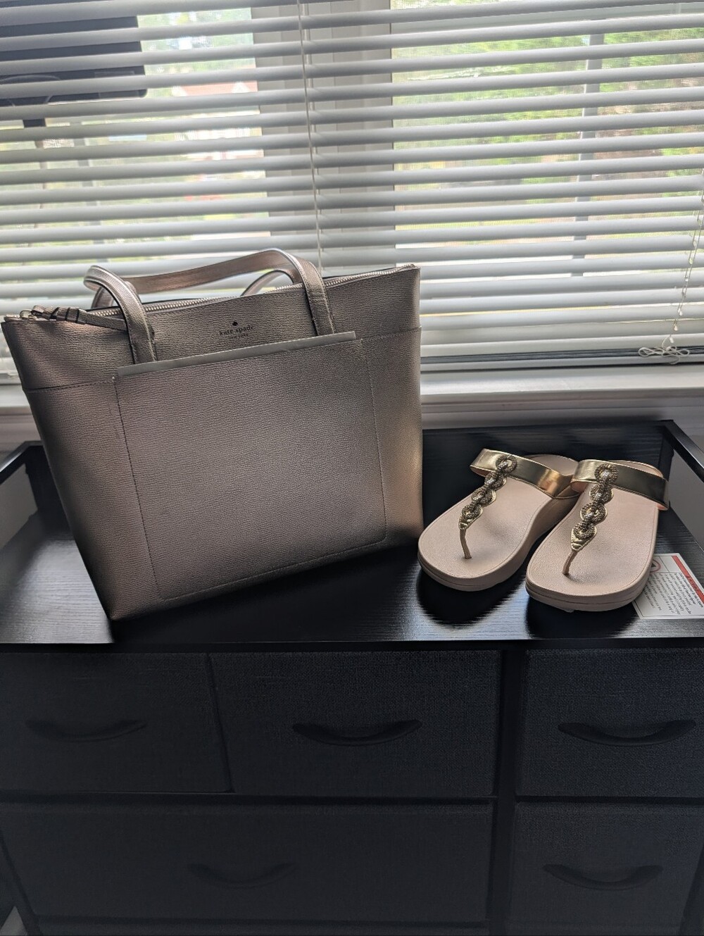 kate spade Metallic Silver Tote Bag